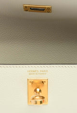 Hermès Kelly Danse Verso in Blanc and Kraft Evercolor with Gold Hardware