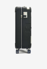 Hermès Rolling Mobility Suitcase in Bleu Indigo Regate and Leopard Canvas