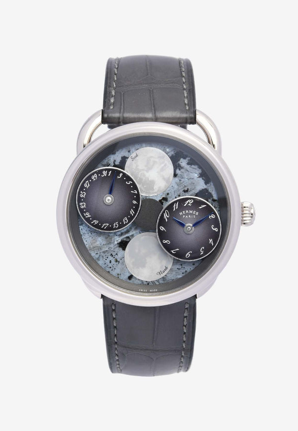 Hermès Arceau L'heure De La Lune 43mm Watch in Matte Alligator Single Tour Strap
