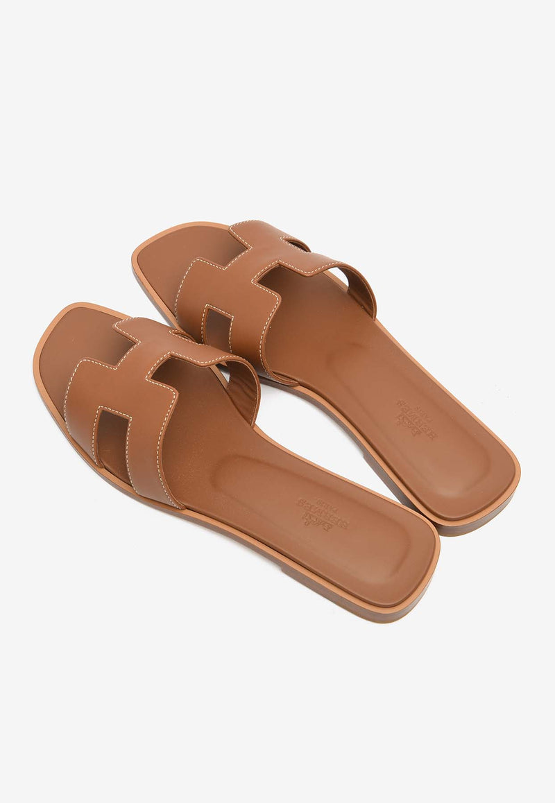 Hermès Oran H Cut-Out Sandals in Box Calfskin