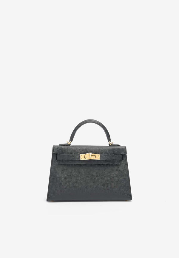 Hermès Mini Kelly 20 in Black Epsom Leather with Gold Hardware