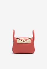 Hermès Mini Lindy 20 in Vermillon Clemence Leather with Gold Hardware
