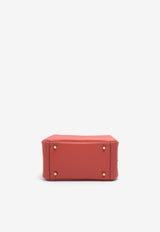 Hermès Mini Lindy 20 in Vermillon Clemence Leather with Gold Hardware