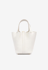 Hermès Picotin 18 in Gris Pale Clemence Leather with Gold Hardware