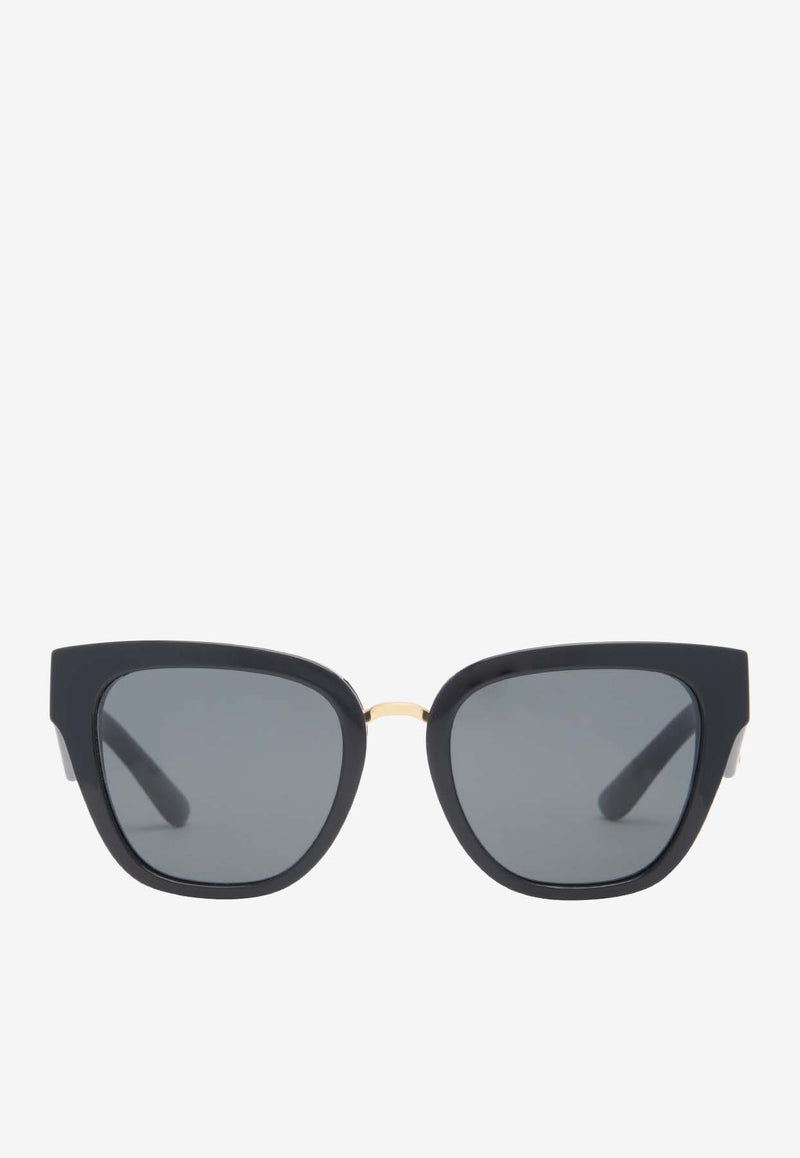 Dolce & Gabbana DG Logo Butterfly Sunglasses Gray 0DG443750187BLACK