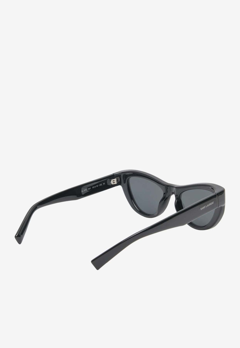 Saint Laurent New Wave Cat-Eye Sunglasses Gray SL676BLACK