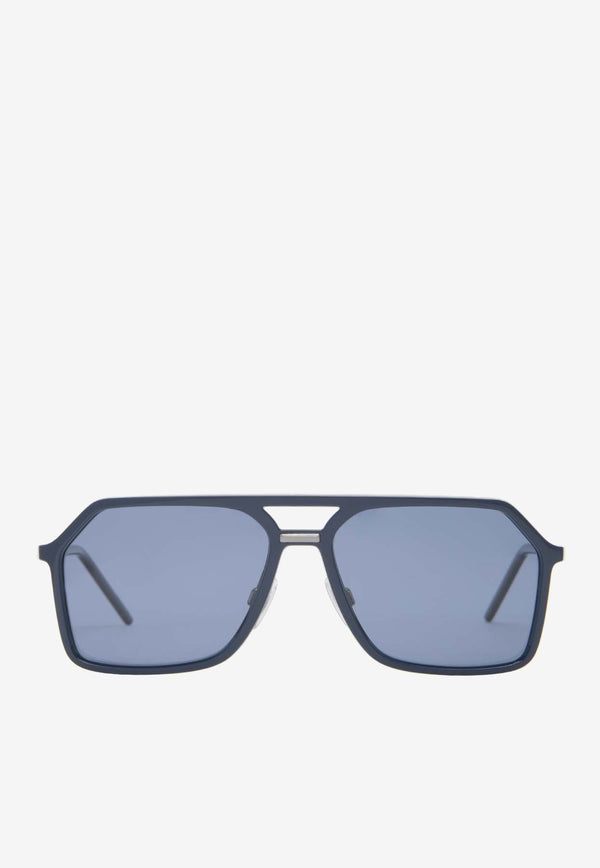 Dolce & Gabbana DG Intermix Rectangular Sunglasses Blue 0DG619632942VBLUE