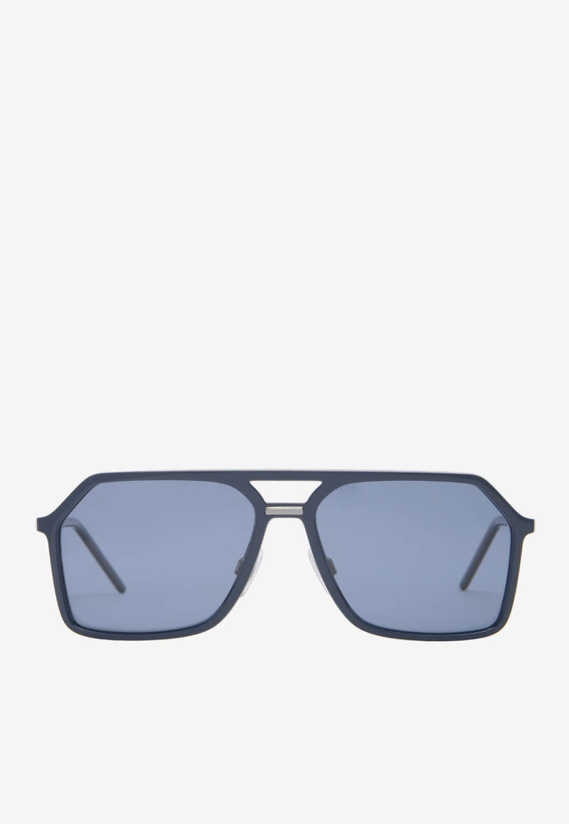 Dolce & Gabbana DG Intermix Rectangular Sunglasses Blue 0DG619632942VBLUE