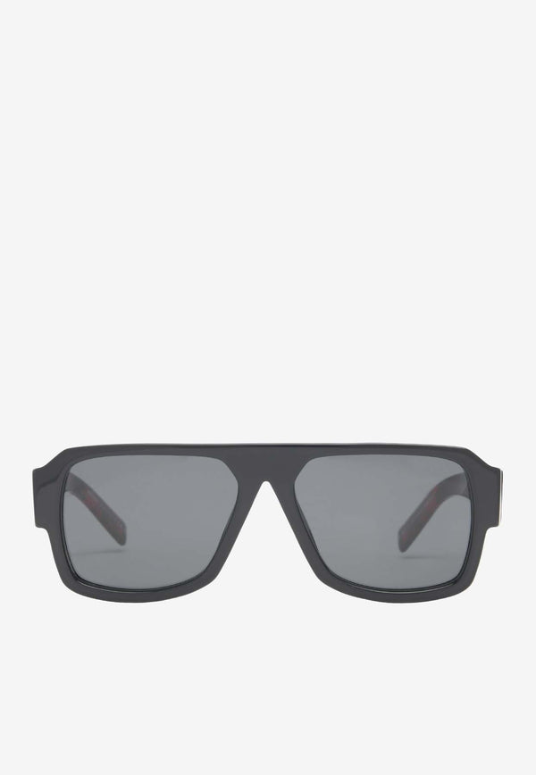 Prada Symbole Rectangular Sunglasses Gray 0PR22YS1AB5S0BLACK MULTI