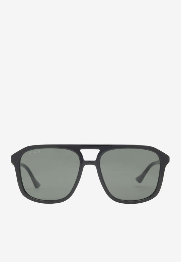 Gucci Square-Shaped Logo Sunglasses Gray GG1494SBLACK
