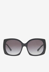 Dolce & Gabbana DG Logo Oversized Square Sunglasses Gray 0DG43855018GBLACK