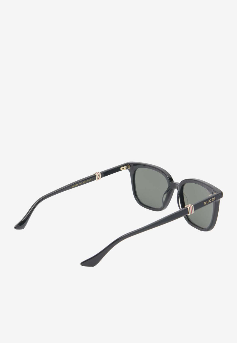 Gucci Square-Shaped Logo Sunglasses Gray GG1493SBLACK
