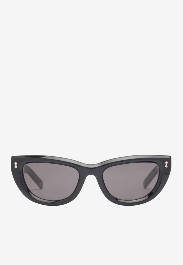 Gucci Cat-Eye Sunglasses with Rivets Gray GG1521SBLACK