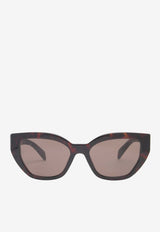 Prada Logo Print Geometric Sunglasses Brown 0PRA09S16N5Y1BROWN MULTI