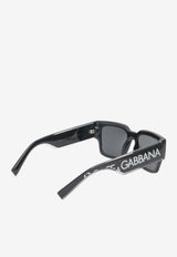 Dolce & Gabbana DG Elastic Geometric Sunglasses Gray 0DG618450187BLACK