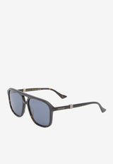 Gucci Square-Shaped Logo Sunglasses Blue GG1494SBROWN MULTI