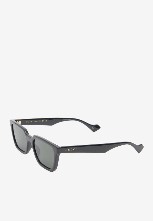 Gucci Logo Lettering Square Sunglasses Gray GG1539SBLACK