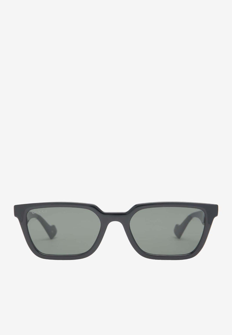 Gucci Logo Lettering Square Sunglasses Gray GG1539SBLACK