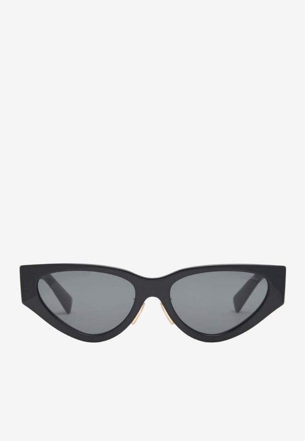 Miu Miu Logo Lettering Cat-Eye Sunglasses Gray 0MU03ZSBLACK