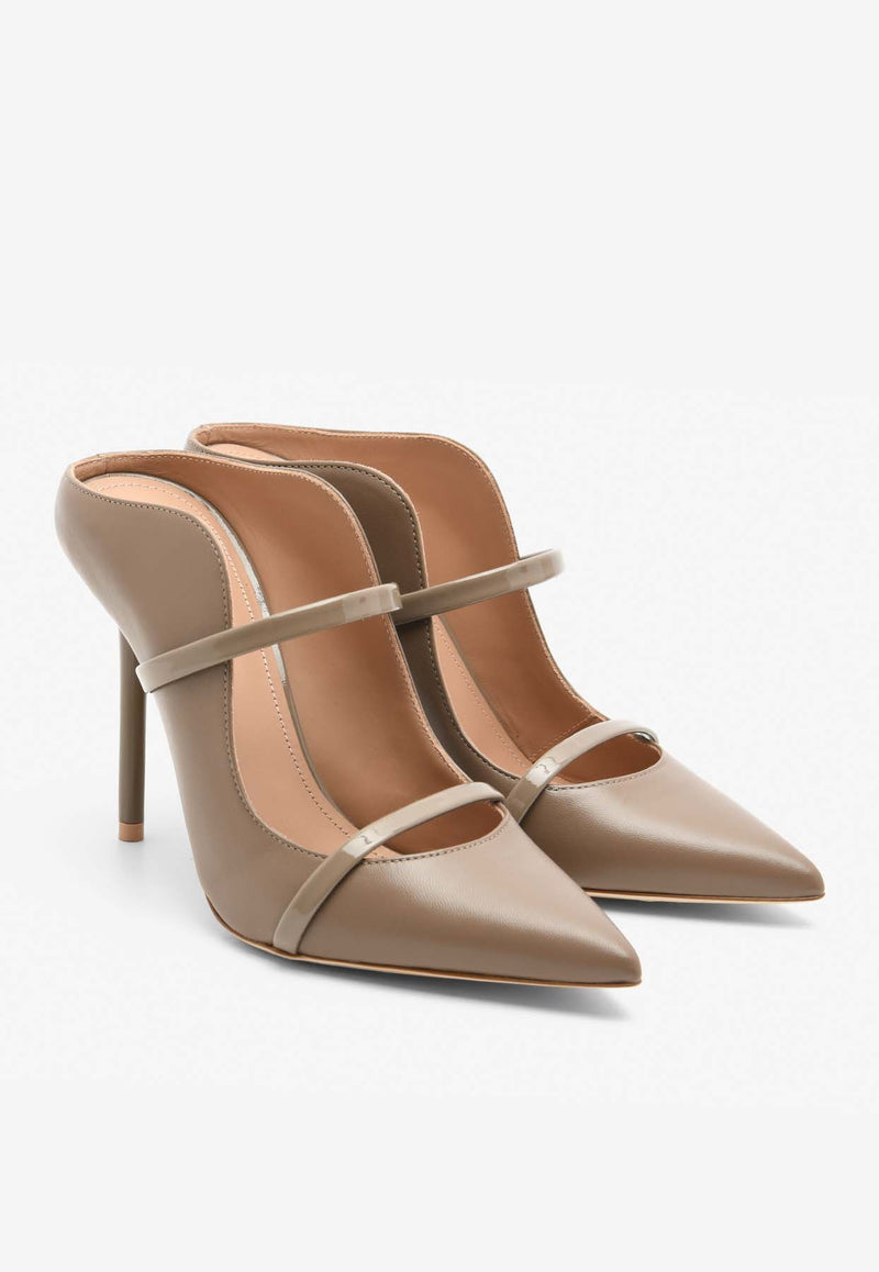 Malone Souliers Maureen 100 Nappa Leather Mules MAUREEN 100-353 TAUPE/TAUPE