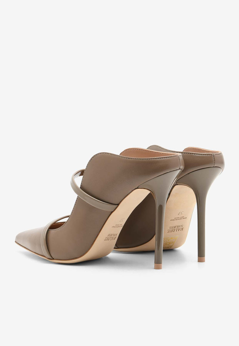Malone Souliers Maureen 100 Nappa Leather Mules MAUREEN 100-353 TAUPE/TAUPE