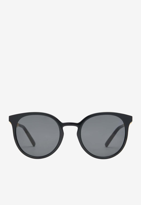 Dolce & Gabbana DG Logo Round Sunglasses Gray 0DG6189U50187BLACK