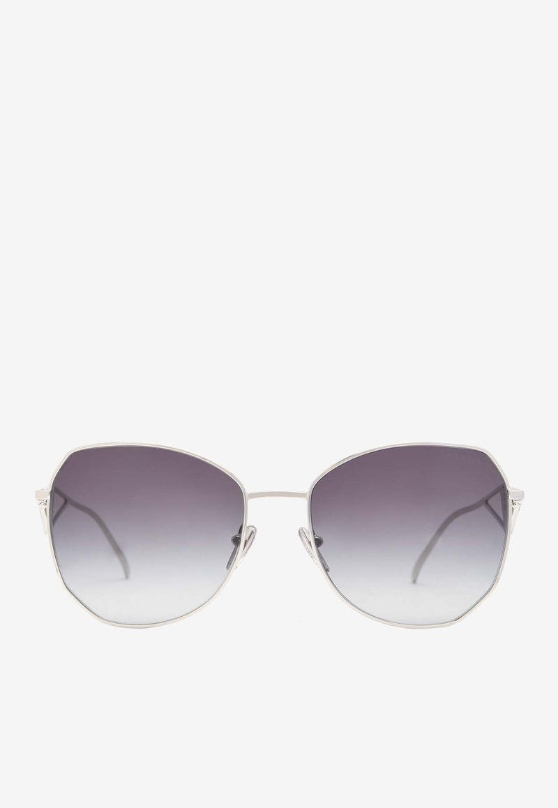 Prada Triangle Logo Geometric Sunglasses Gray 0PR57YSSILVER