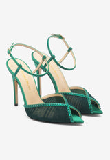 Andrea Wazen Katy 105 Crystal-Embellished Sandals Green KATPU105TSHEMEGREEN