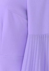 Solace London Grace Pleated-Sleeve Maxi Dress Purple OS31012PURPLE