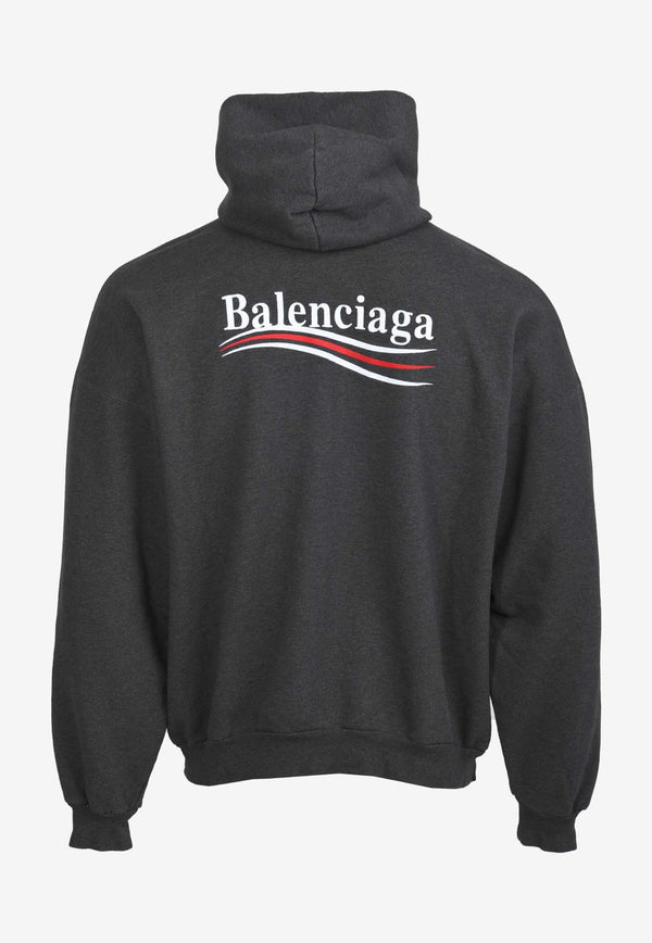 Balenciaga Political Campaign Embroidered Hoodie Gray 739024-TKVI9GREY