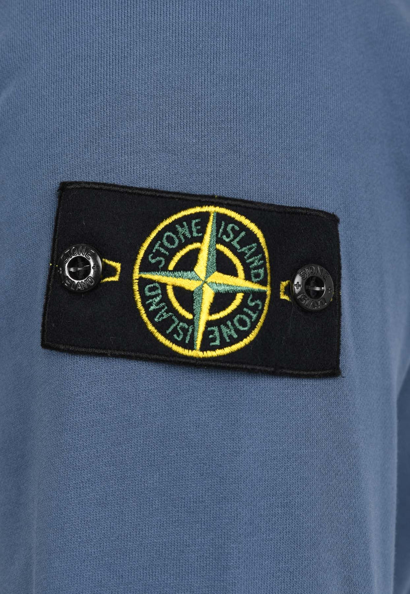Stone Island Logo Patch Half-Zip Sweatshirt Navy 801561951NAVY
