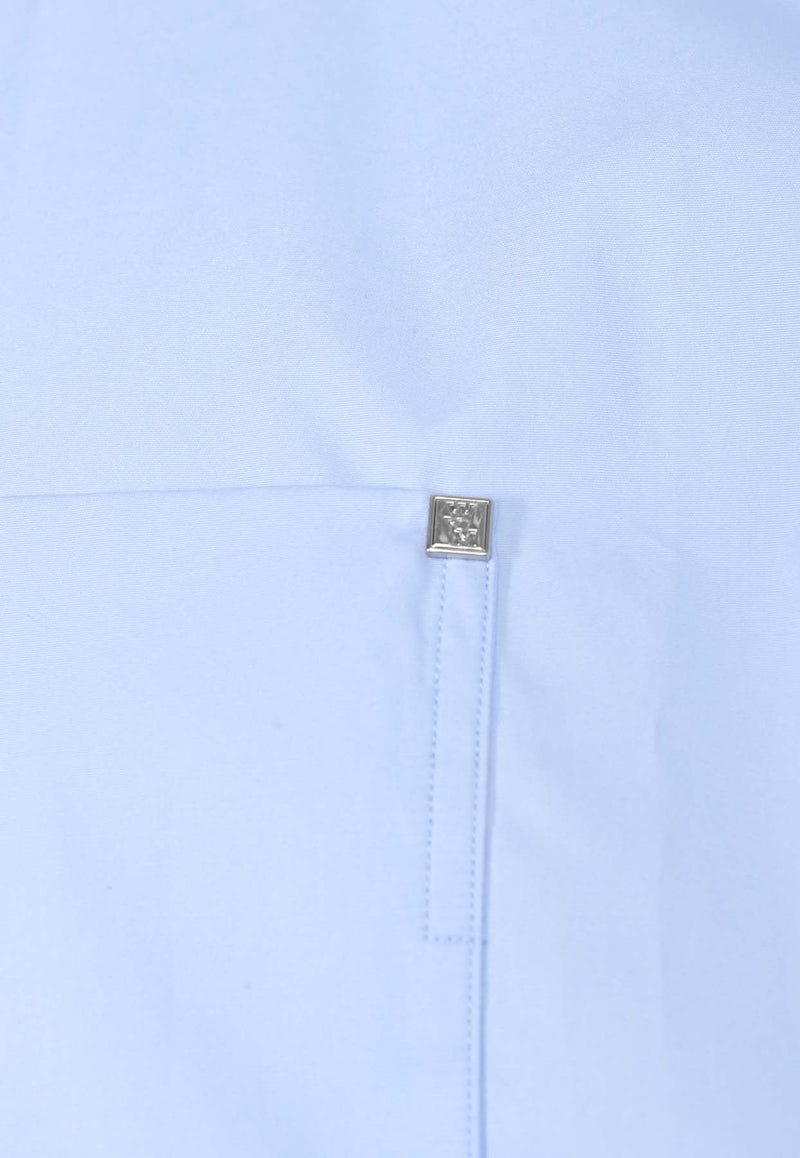 Wooyoungmi Logo Print Short-Sleeved Shirt Light Blue W241SH27BLUE