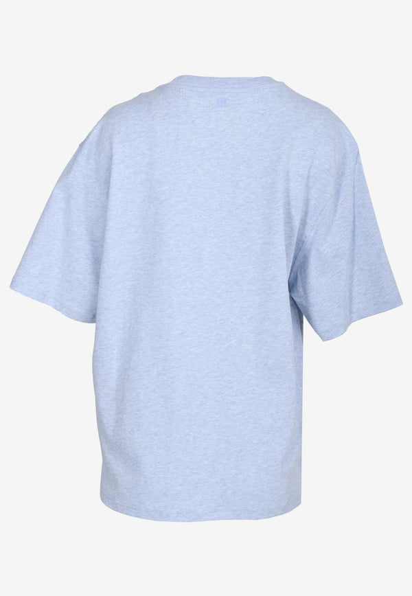 AMI PARIS Logo Short-Sleeved T-shirt Blue UTS005.726BLUE