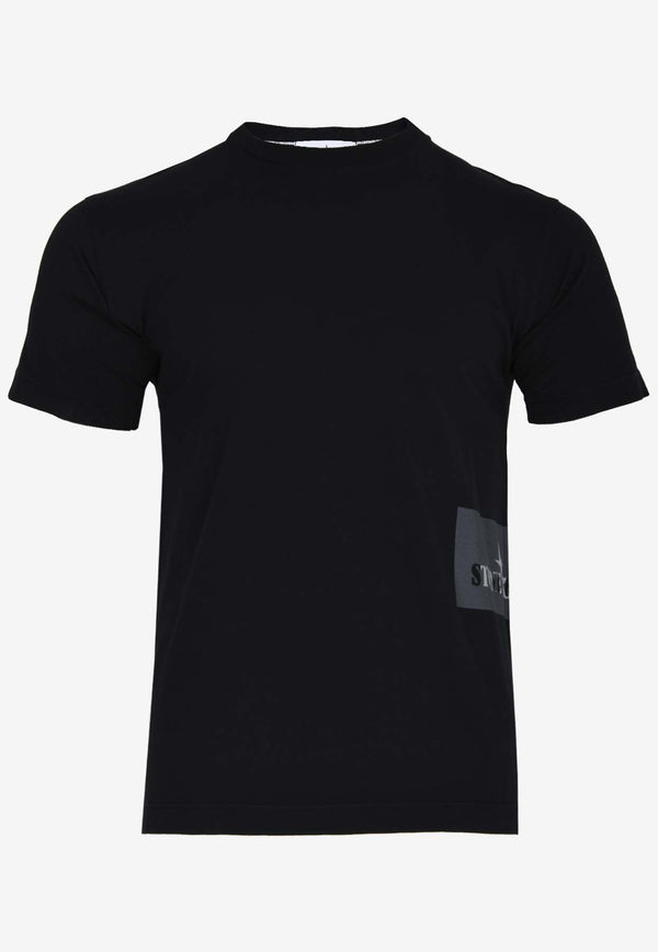 Stone Island Side Logo Print T-shirt Black 80152NS84BLACK