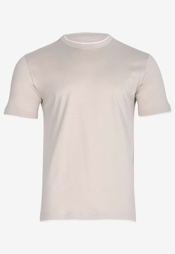 Eleventy Solid Crewneck T-shirt Taupe I75TSHI02TES0I201TAUPE