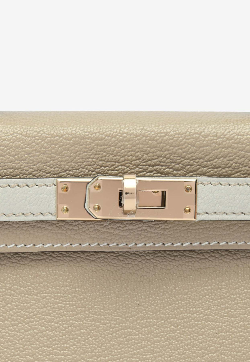 Hermès Mini Kelly HSS 20 in Gris Tourterelle and Gris Perle Chevre Mysore with Permabrass Hardware