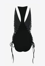 Mugler Lace-Up One-Piece Swimsuit Black 18SBS0001642 1999_IH