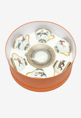 Hermès Cheval d'Orient Cups and Saucers N°1 to N°6  - Set of 6