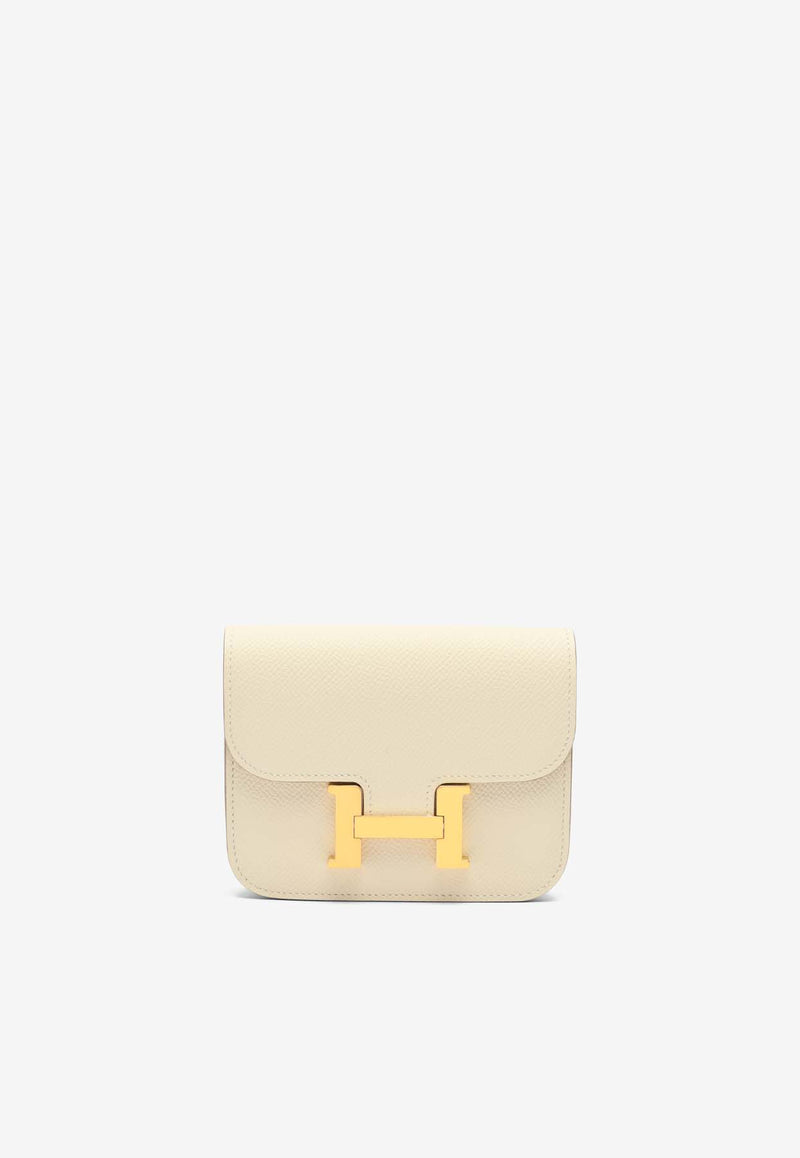 Constance Slim Wallet in Craie Veau Epsom with Gold Hardware