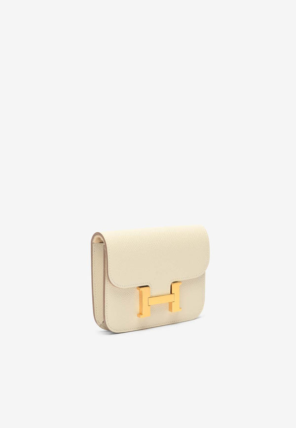 Constance Slim Wallet in Craie Veau Epsom with Gold Hardware