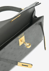 Hermès Mini Kelly 20 in Gris Meyer Ostrich Leather with Gold Hardware MK20GMOLGHW