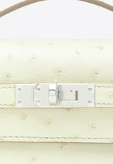 Hermès Kelly Pochette in Beton Ostrich Leather with Palladium Hardware KPBOLPHW