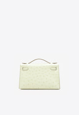 Hermès Kelly Pochette in Beton Ostrich Leather with Palladium Hardware KPBOLPHW