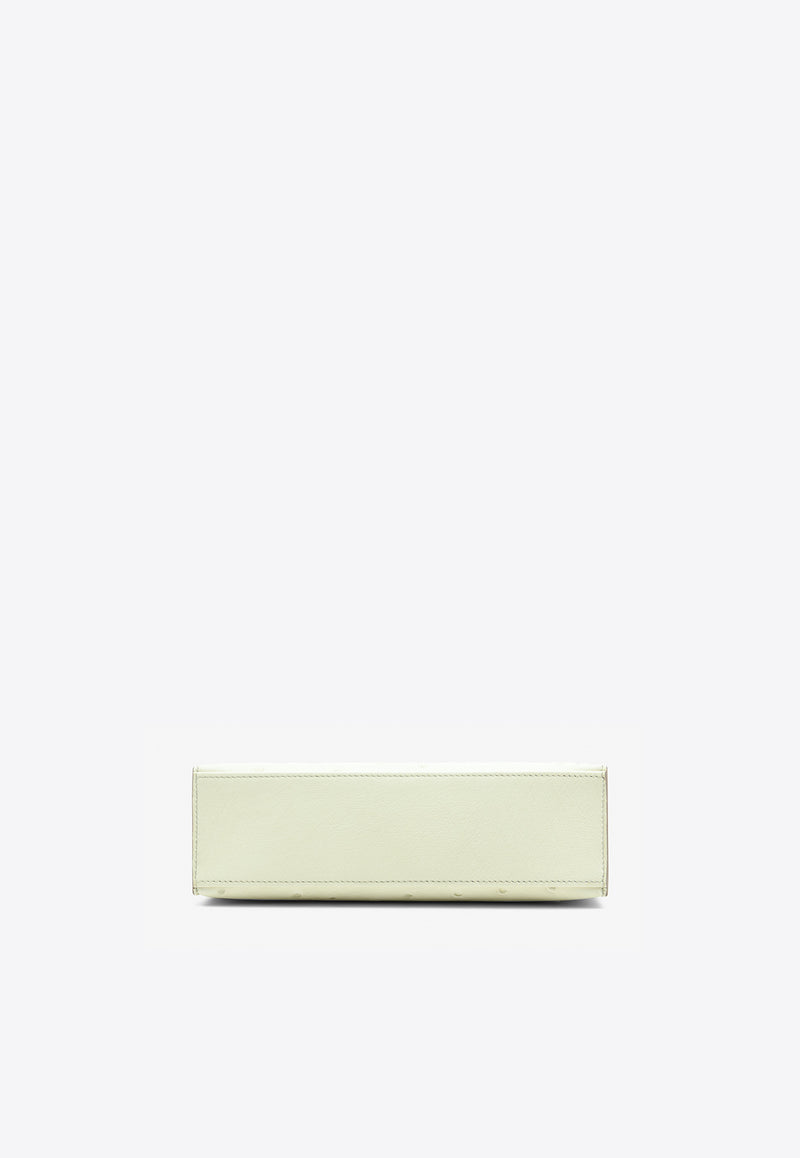 Hermès Kelly Pochette in Beton Ostrich Leather with Palladium Hardware KPBOLPHW