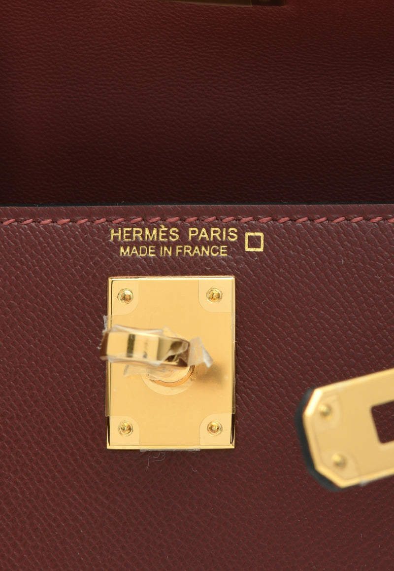 Hermès Kelly 20 Touch in Rouge H Madame and Bourgogne Matte Alligator with Gold Hardware K20TRHMBMAGHW
