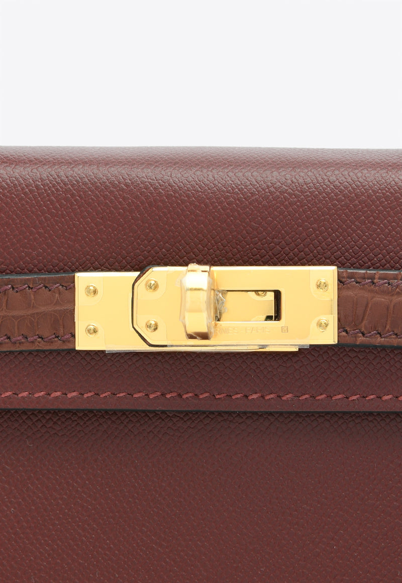 Hermès Kelly 20 Touch in Rouge H Madame and Bourgogne Matte Alligator with Gold Hardware K20TRHMBMAGHW