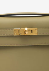 Hermès Kelly Pochette Clutch Bag in Beige de Marfa Swift with Gold Hardware