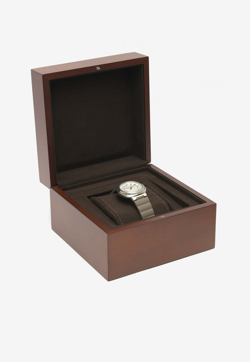 Hermès Large Hermès Cut 36mm Watch in Gris Etain Rubber Strap