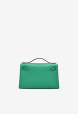 Hermès Kelly Pochette Clutch Bag in Vert Vertigo Swift with Palladium Hardware