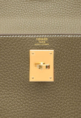 Hermès Kelly Retourne 28 in Etoupe Clemence Leather with Gold Hardware